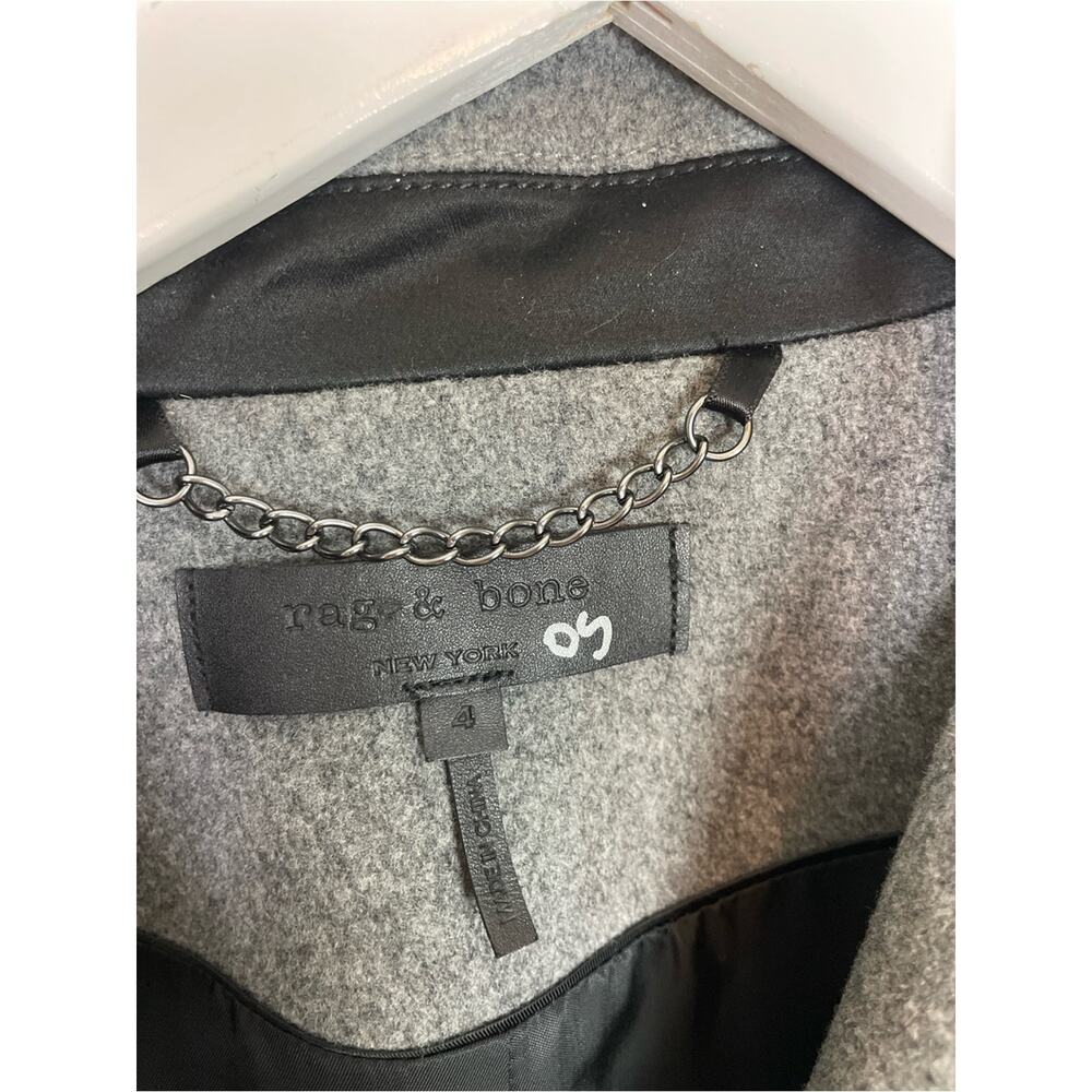 Rag & Bone Ashton Charcoal Gray Longline Wool Blend Vest Military Duster Sz 4 - Picture 8 of 10